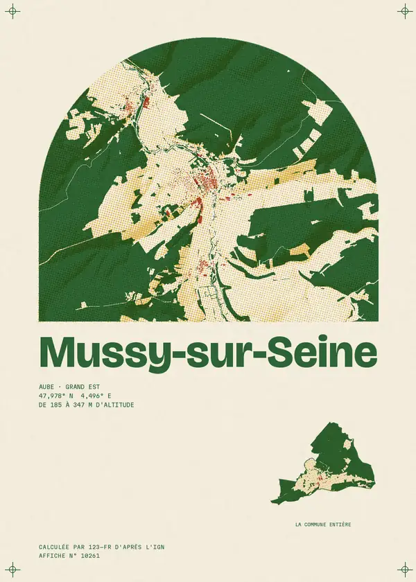 Affiche de Mussy-sur-Seine, calculée par 123-fr d'après l'IGN