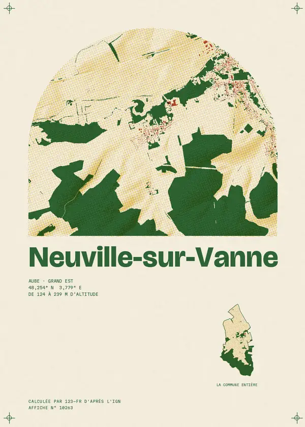 Affiche de Neuville-sur-Vanne, calculée par 123-fr d'après l'IGN