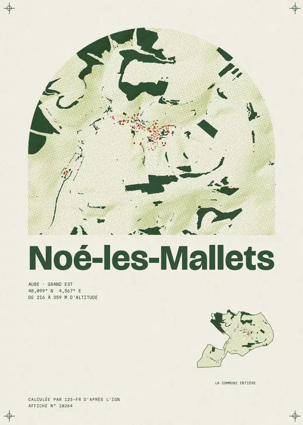 Affiche de Noé-les-Mallets, calculée par 123-fr d'après l'IGN