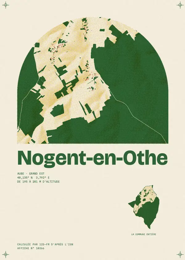 Affiche de Nogent-en-Othe, calculée par 123-fr d'après l'IGN