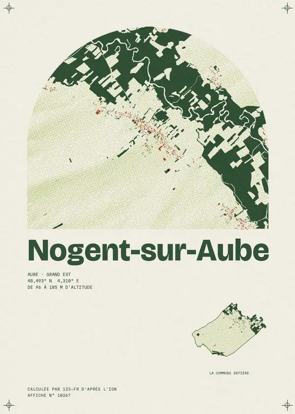 Affiche de Nogent-sur-Aube, calculée par 123-fr d'après l'IGN