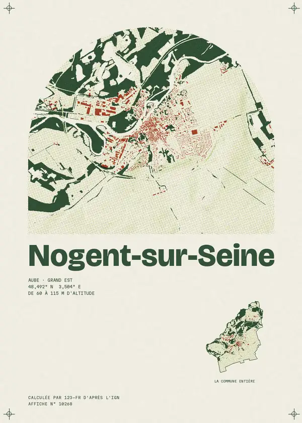 Affiche de Nogent-sur-Seine, calculée par 123-fr d'après l'IGN