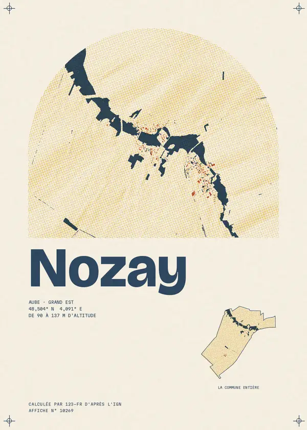 Affiche de Nozay, calculée par 123-fr d'après l'IGN
