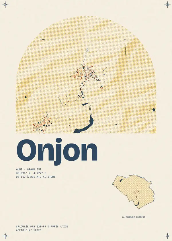 Affiche de Onjon, calculée par 123-fr d'après l'IGN