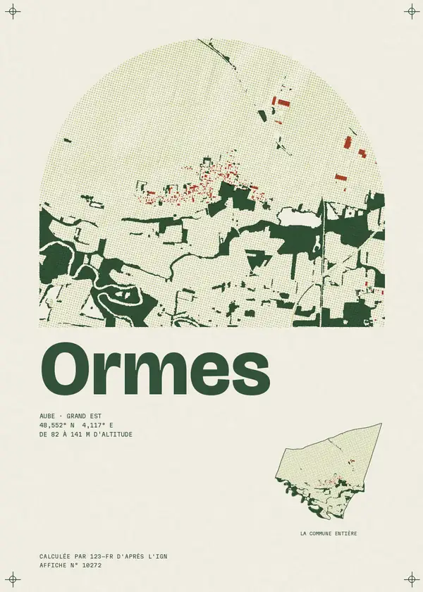 Affiche de Ormes, calculée par 123-fr d'après l'IGN