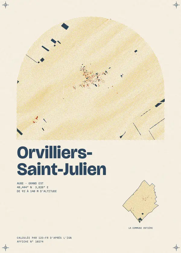 Affiche de Orvilliers-Saint-Julien, calculée par 123-fr d'après l'IGN