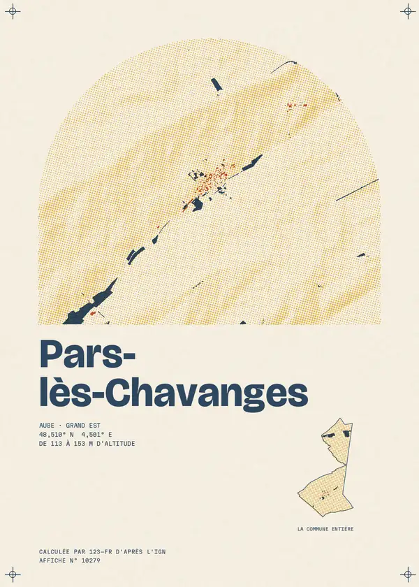 Affiche de Pars-lès-Chavanges, calculée par 123-fr d'après l'IGN