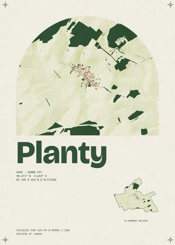 Affiche de Planty, calculée par 123-fr d'après l'IGN