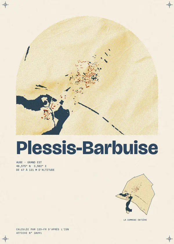 Affiche de Plessis-Barbuise, calculée par 123-fr d'après l'IGN