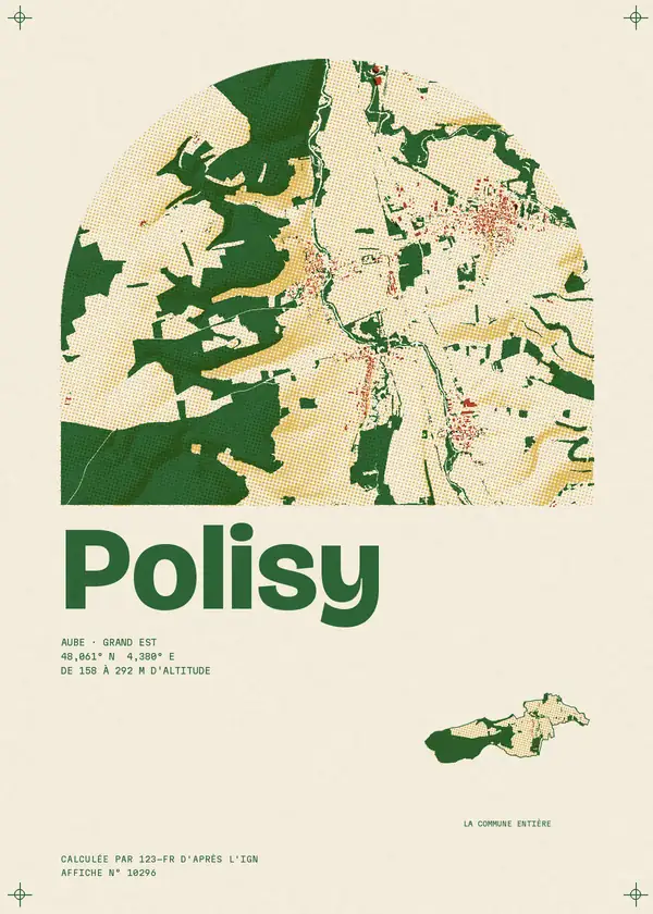 Affiche de Polisy, calculée par 123-fr d'après l'IGN