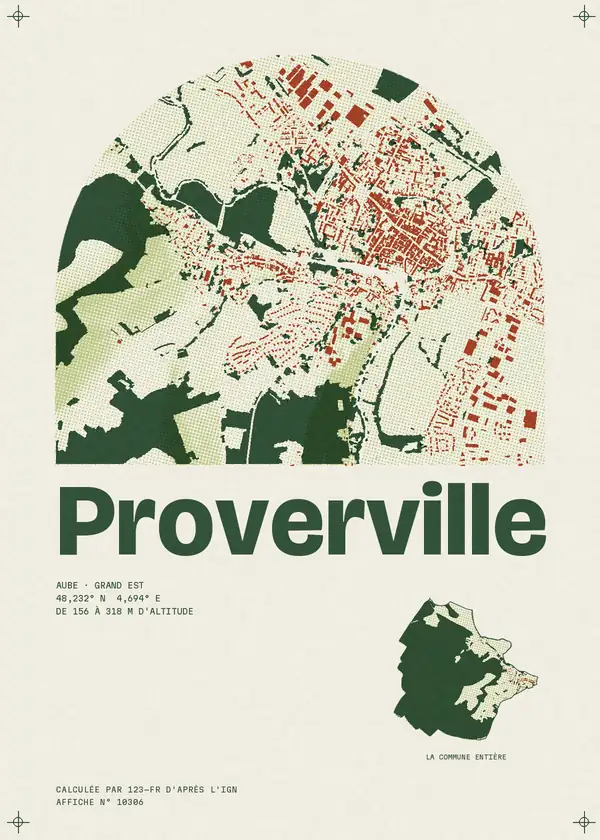 Affiche de Proverville, calculée par 123-fr d'après l'IGN