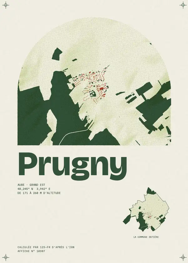 Affiche de Prugny, calculée par 123-fr d'après l'IGN