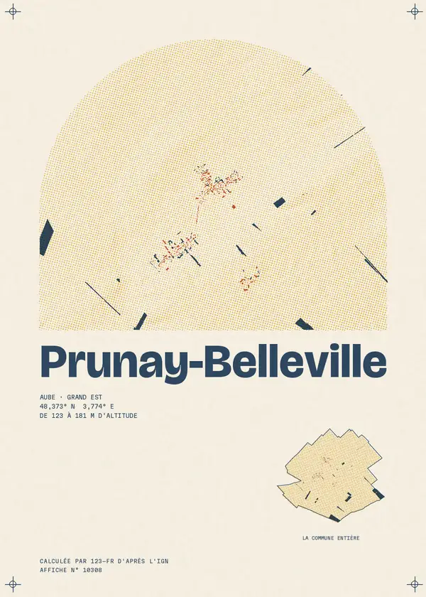 Affiche de Prunay-Belleville, calculée par 123-fr d'après l'IGN