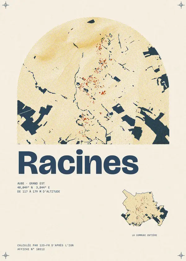 Affiche de Racines, calculée par 123-fr d'après l'IGN
