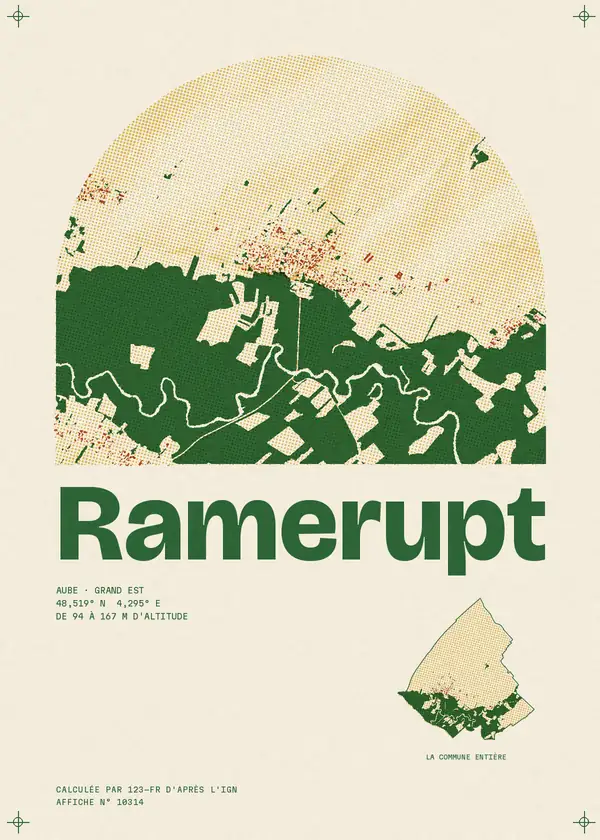 Affiche de Ramerupt, calculée par 123-fr d'après l'IGN