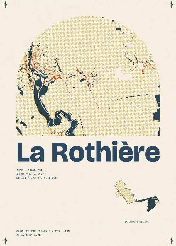 Affiche de La Rothière, calculée par 123-fr d'après l'IGN