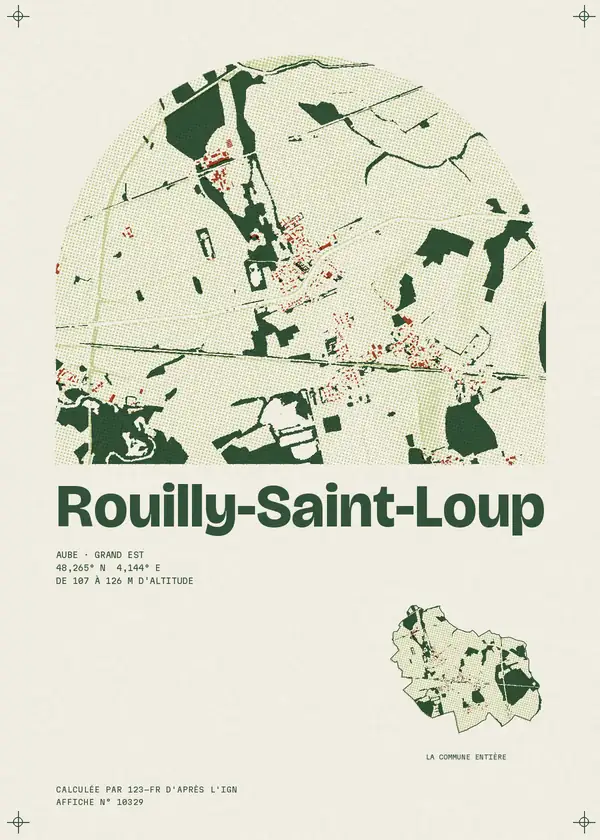 Affiche de Rouilly-Saint-Loup, calculée par 123-fr d'après l'IGN
