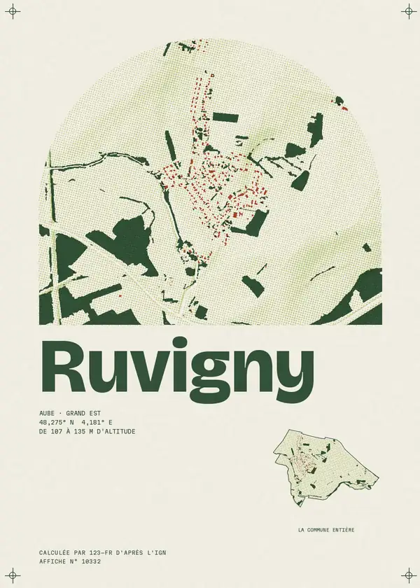 Affiche de Ruvigny, calculée par 123-fr d'après l'IGN