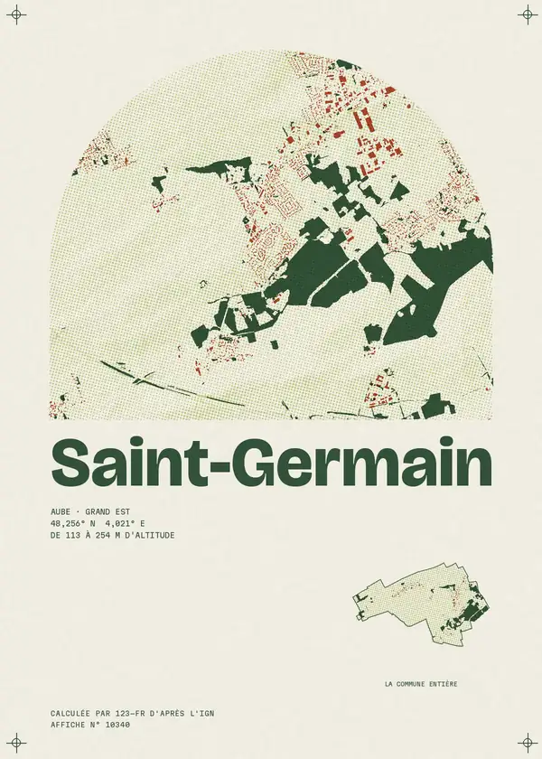 Affiche de Saint-Germain, calculée par 123-fr d'après l'IGN