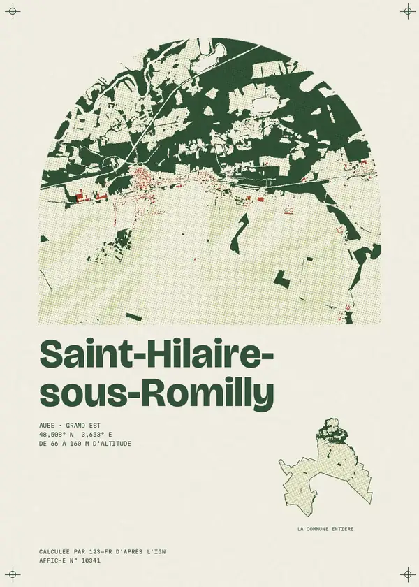 Affiche de Saint-Hilaire-sous-Romilly, calculée par 123-fr d'après l'IGN