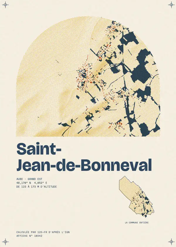 Affiche de Saint-Jean-de-Bonneval, calculée par 123-fr d'après l'IGN