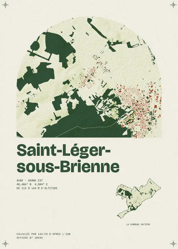 Affiche de Saint-Léger-sous-Brienne, calculée par 123-fr d'après l'IGN
