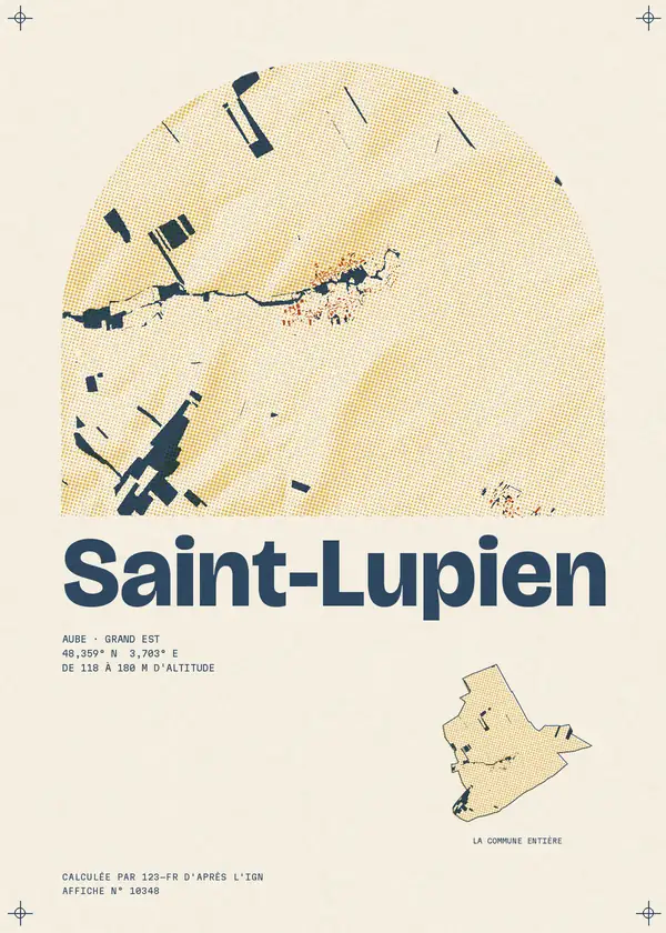 Affiche de Saint-Lupien, calculée par 123-fr d'après l'IGN