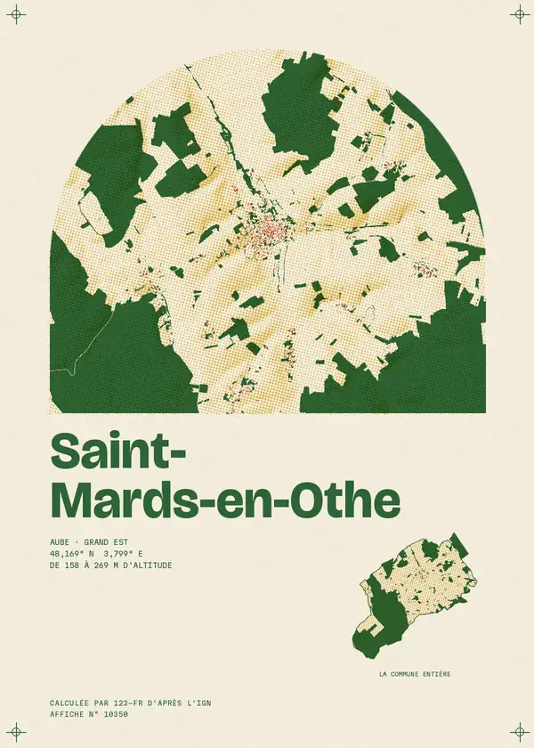Affiche de Saint-Mards-en-Othe, calculée par 123-fr d'après l'IGN