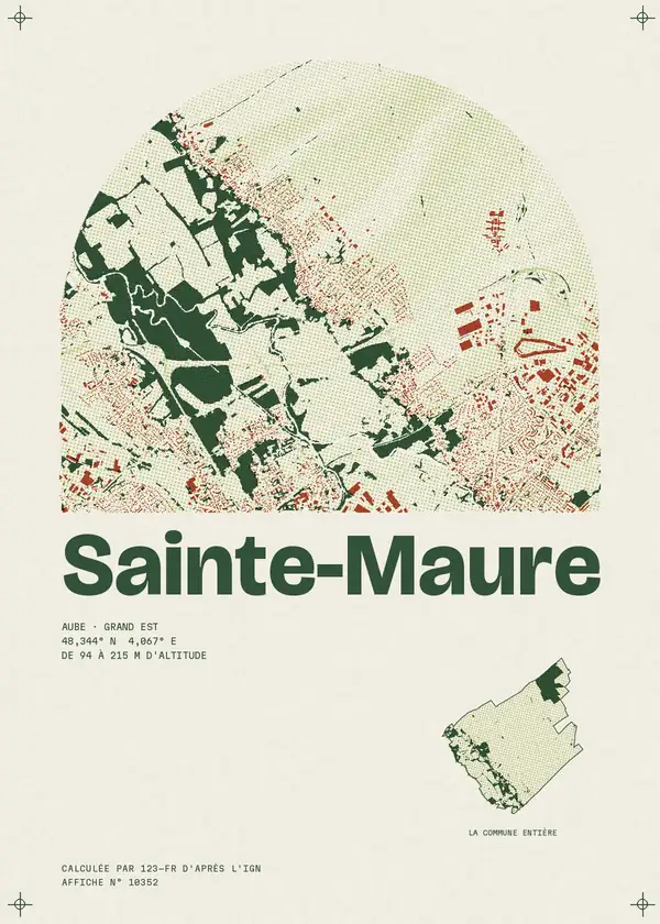 Affiche de Sainte-Maure, calculée par 123-fr d'après l'IGN