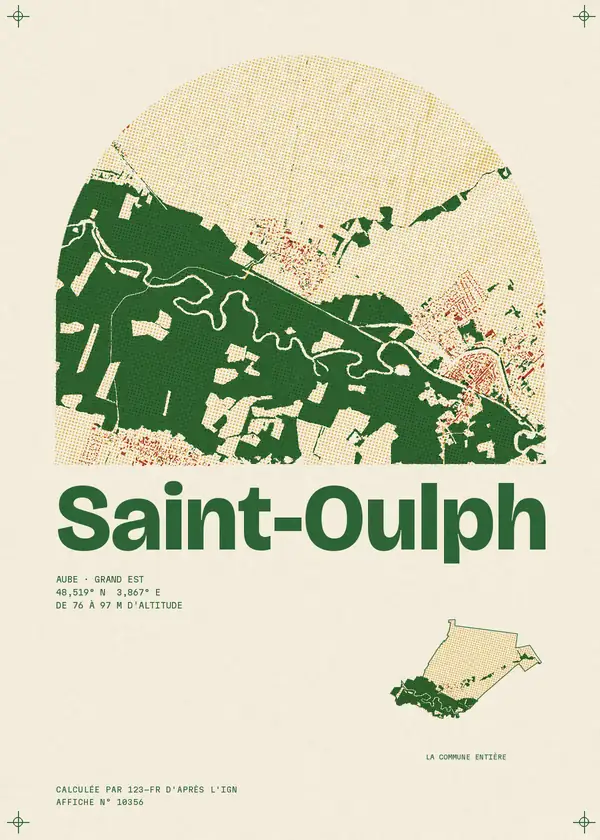 Affiche de Saint-Oulph, calculée par 123-fr d'après l'IGN