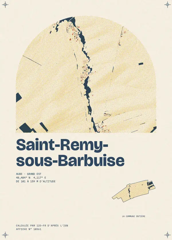 Affiche de Saint-Remy-sous-Barbuise, calculée par 123-fr d'après l'IGN