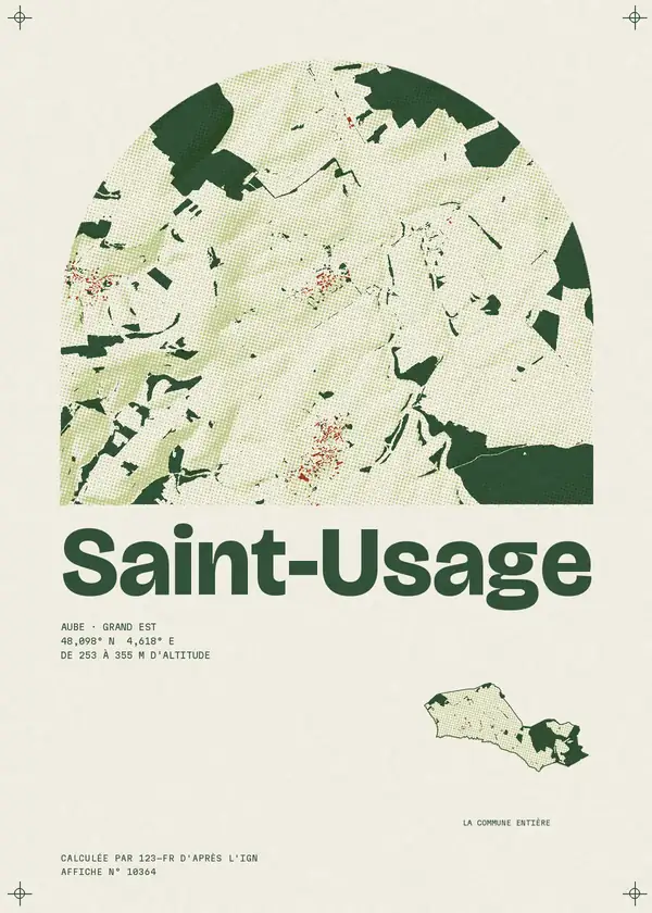Affiche de Saint-Usage, calculée par 123-fr d'après l'IGN