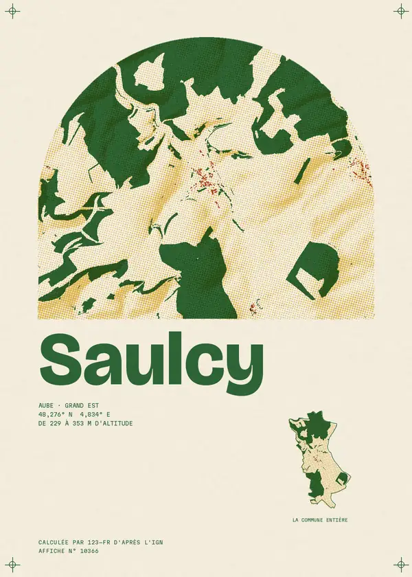 Affiche de Saulcy, calculée par 123-fr d'après l'IGN