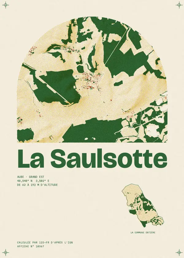 Affiche de La Saulsotte, calculée par 123-fr d'après l'IGN