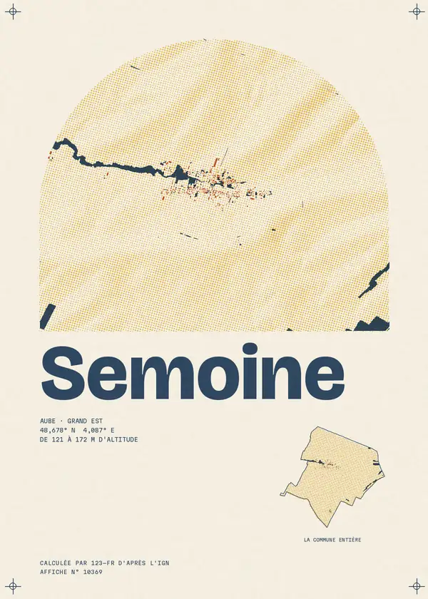 Affiche de Semoine, calculée par 123-fr d'après l'IGN