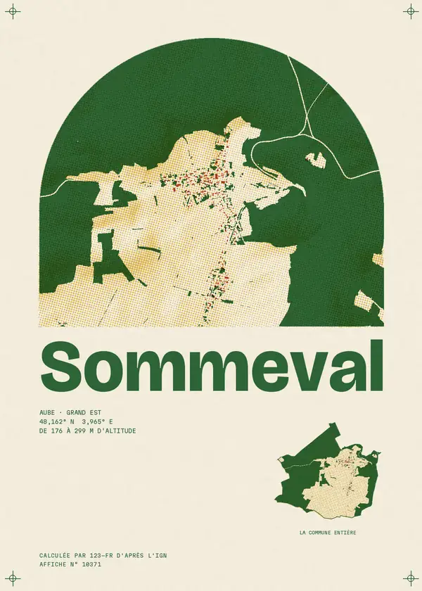 Affiche de Sommeval, calculée par 123-fr d'après l'IGN