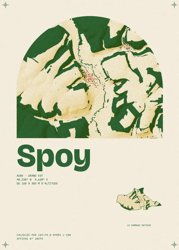 Affiche de Spoy, calculée par 123-fr d'après l'IGN