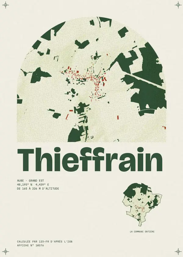Affiche de Thieffrain, calculée par 123-fr d'après l'IGN