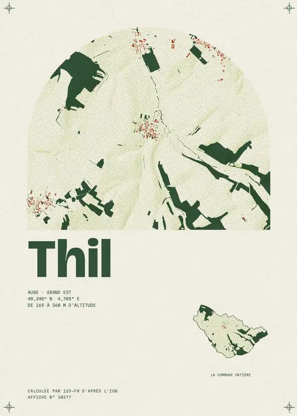 Affiche de Thil, calculée par 123-fr d'après l'IGN