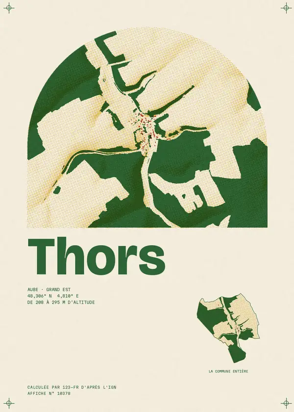 Affiche de Thors, calculée par 123-fr d'après l'IGN