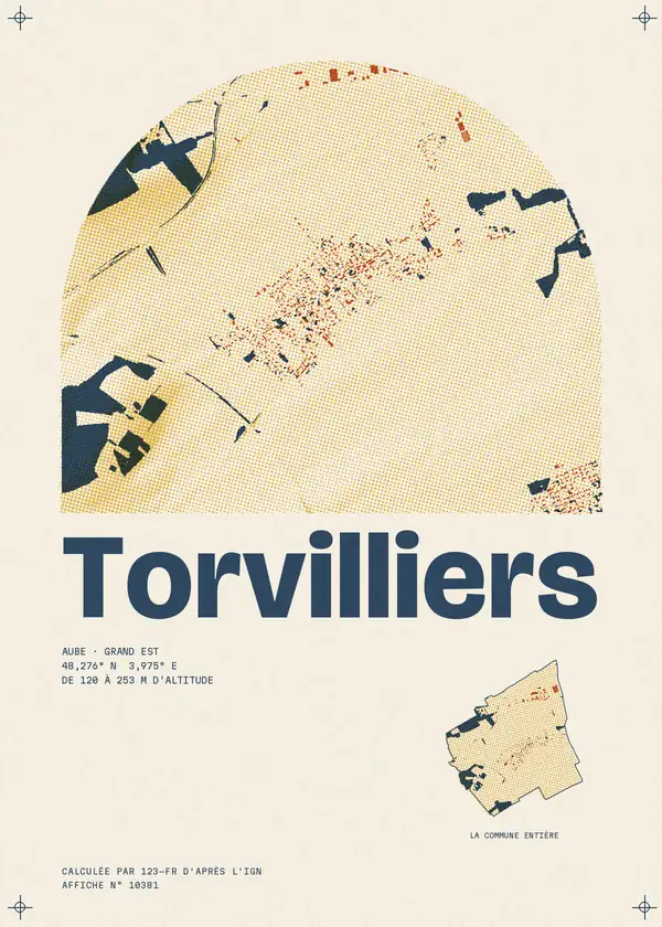 Affiche de Torvilliers, calculée par 123-fr d'après l'IGN
