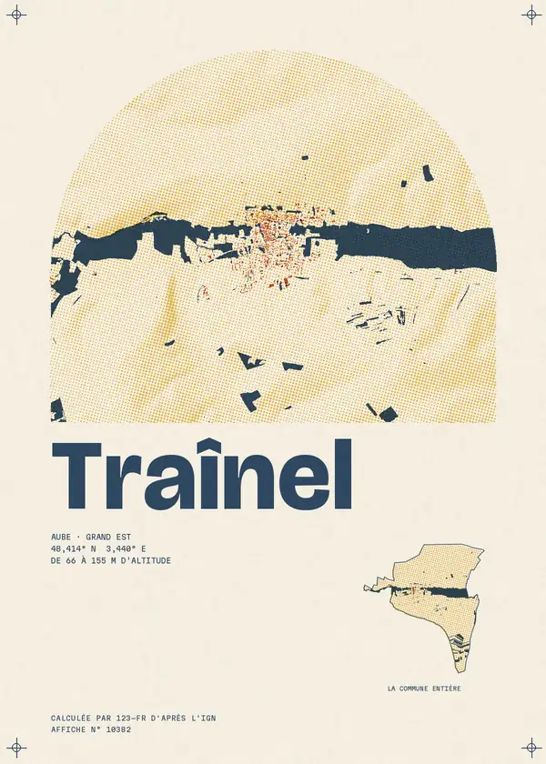 Affiche de Traînel, calculée par 123-fr d'après l'IGN
