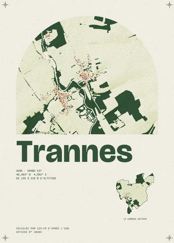 Affiche de Trannes, calculée par 123-fr d'après l'IGN
