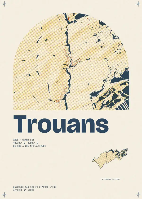 Affiche de Trouans, calculée par 123-fr d'après l'IGN