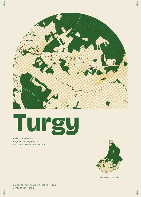 Affiche de Turgy, calculée par 123-fr d'après l'IGN