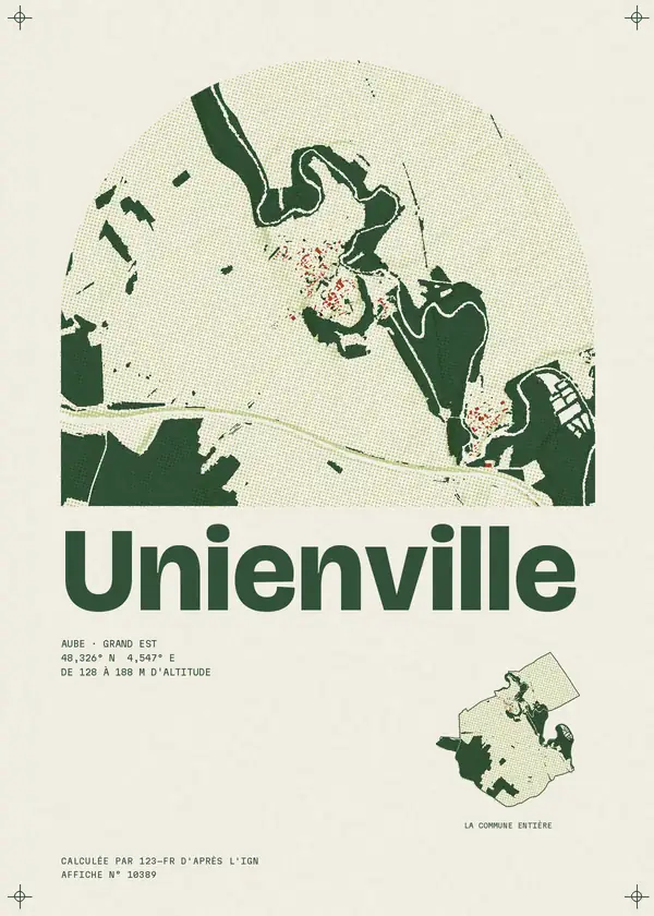 Affiche de Unienville, calculée par 123-fr d'après l'IGN