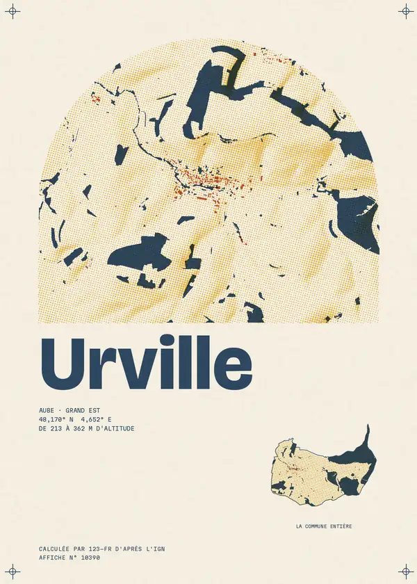 Affiche de Urville, calculée par 123-fr d'après l'IGN