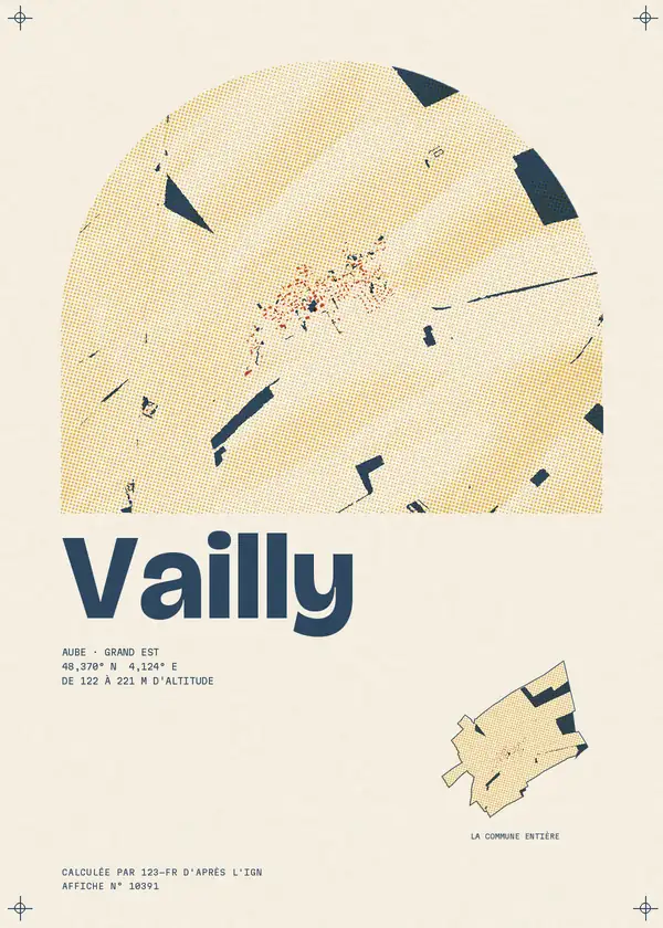 Affiche de Vailly, calculée par 123-fr d'après l'IGN