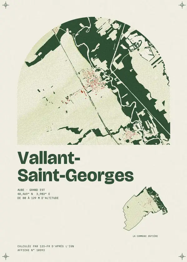 Affiche de Vallant-Saint-Georges, calculée par 123-fr d'après l'IGN
