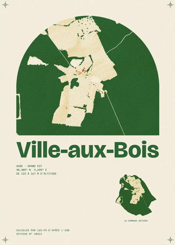 Affiche de Ville-aux-Bois, calculée par 123-fr d'après l'IGN